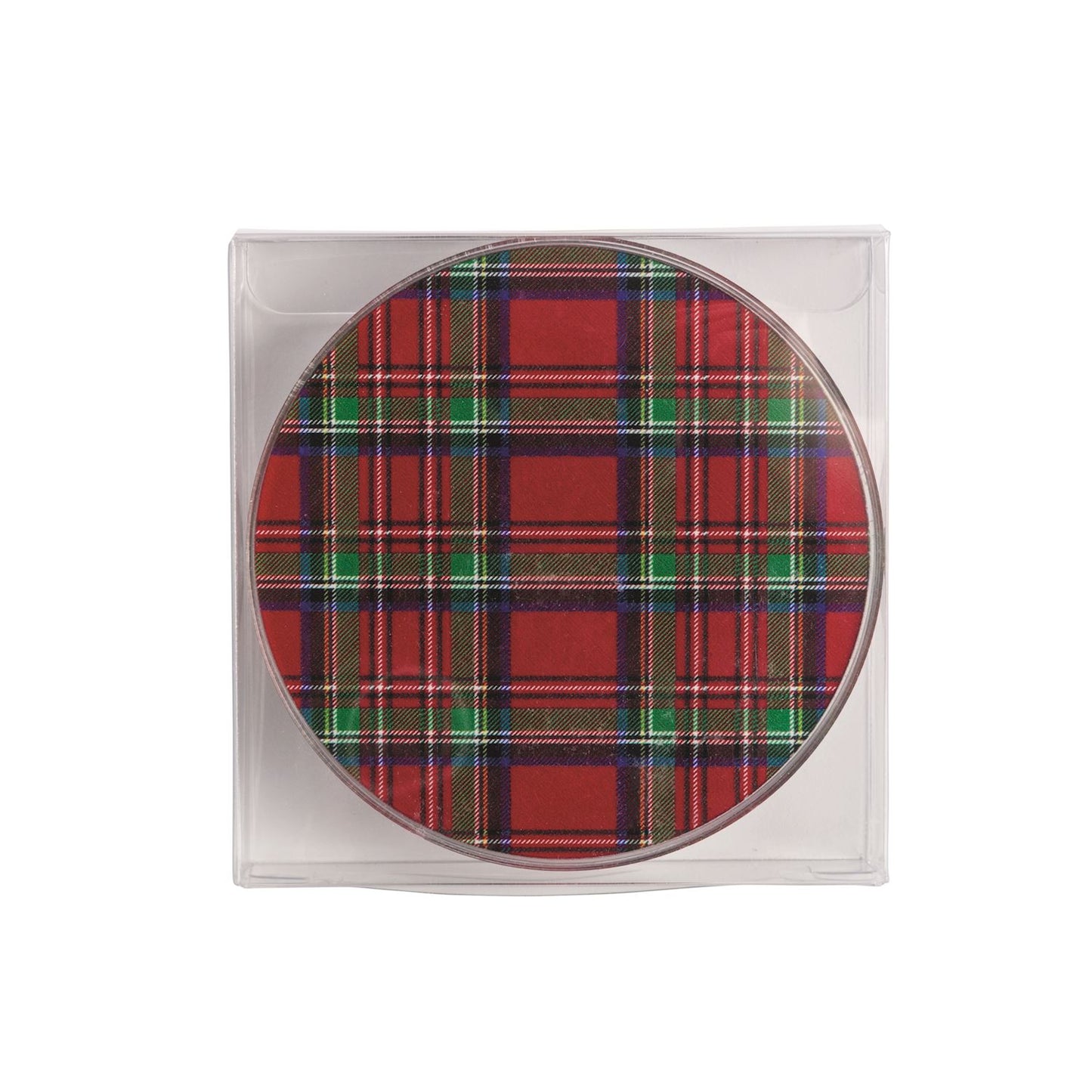 Red Tartan Coaster Set