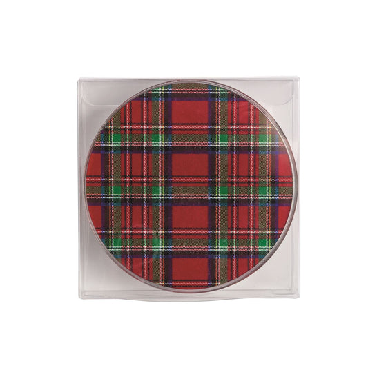 Red Tartan Coaster Set