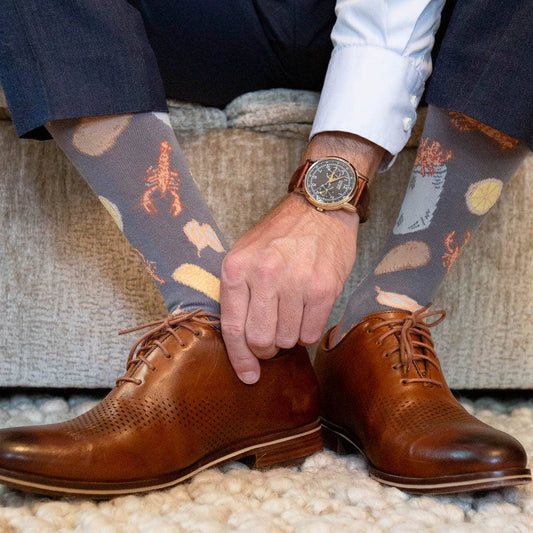 Men's Crawfish Boil Socks   Gray/Red/Yellow  One Size