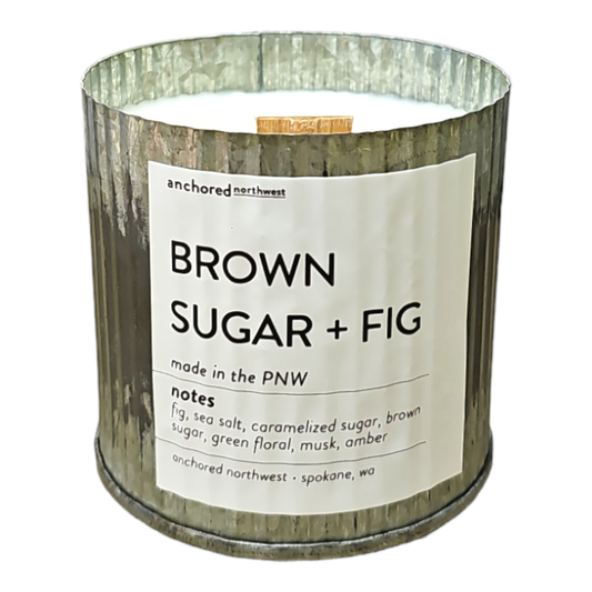 Brown Sugar + Fig Rustic Vintage Wood Wick Fall Candle: 10oz