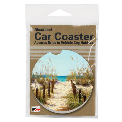 Path To The Ocean Absorbent Stone Car Coaster 1 Pk