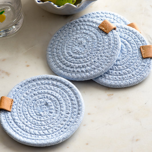 S/4 Round Cloud Blue Coasters