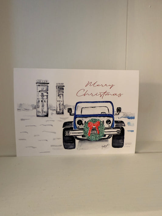 302 Jeep Wreath/Towers Card
