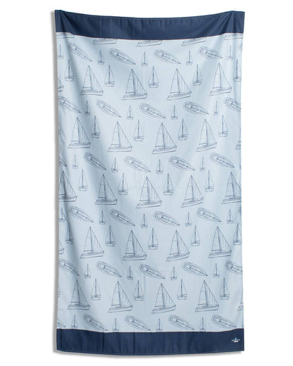 Set Sail Giant Beach Towel    Light Blue/Navy    40x70