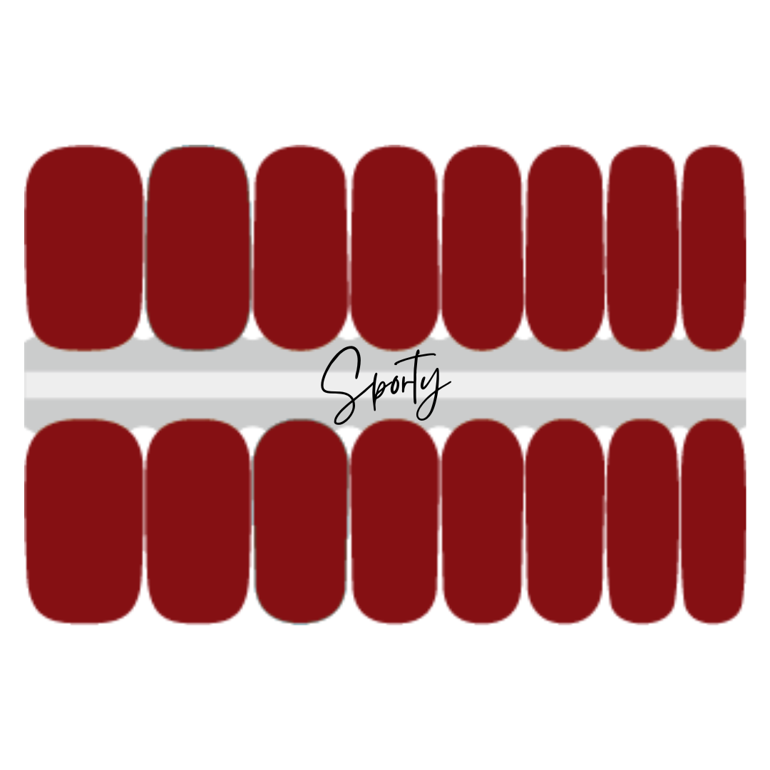 Dark Red Solid Nail Wrap | Red Nail Polish | Dark Red Nails