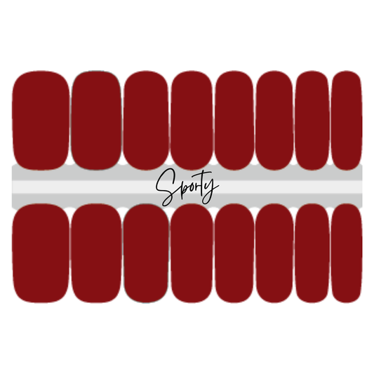 Dark Red Solid Nail Wrap | Red Nail Polish | Dark Red Nails