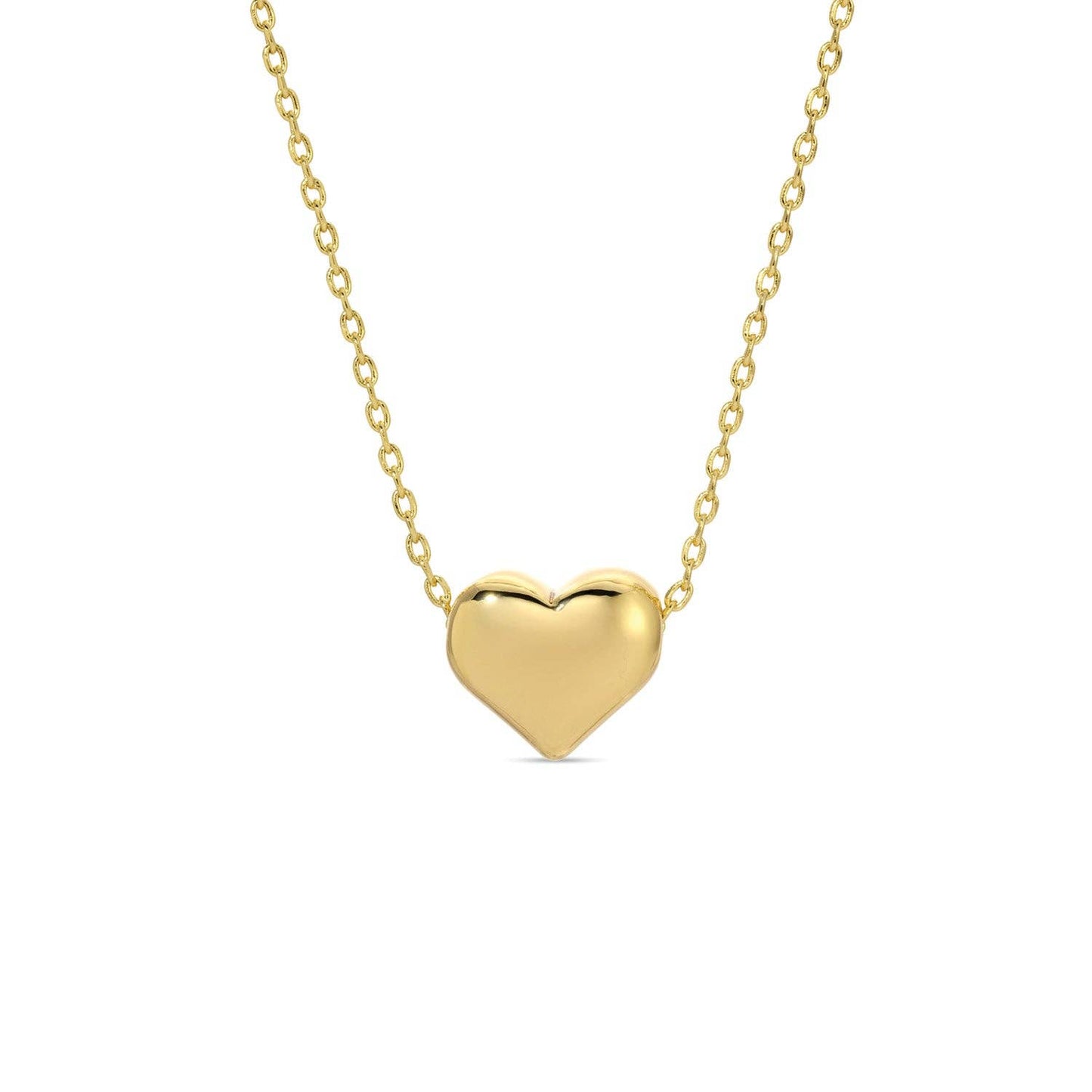 Small Simple Heart Necklace: Gold