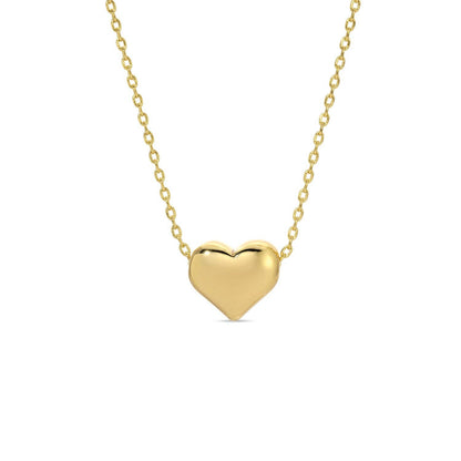 Small Simple Heart Necklace: Gold
