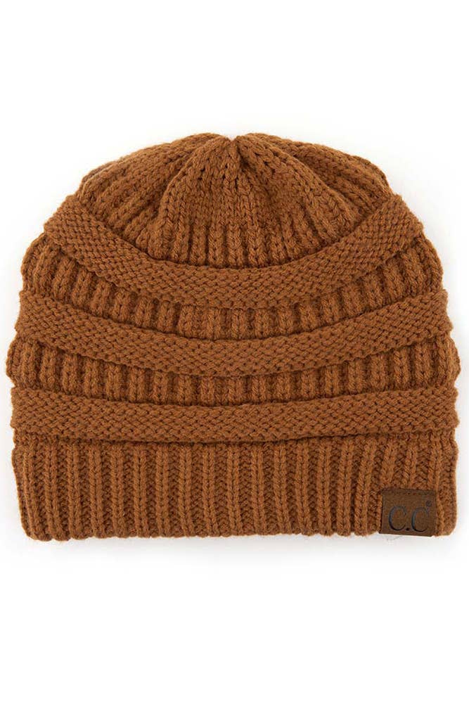 Clay Cable Knit Classic Beanie Winter Hat