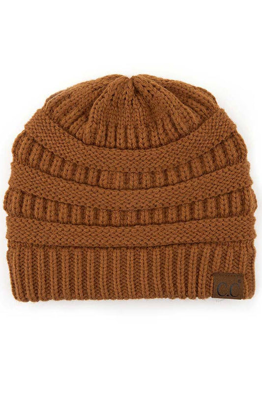 Clay Cable Knit Classic Beanie Winter Hat