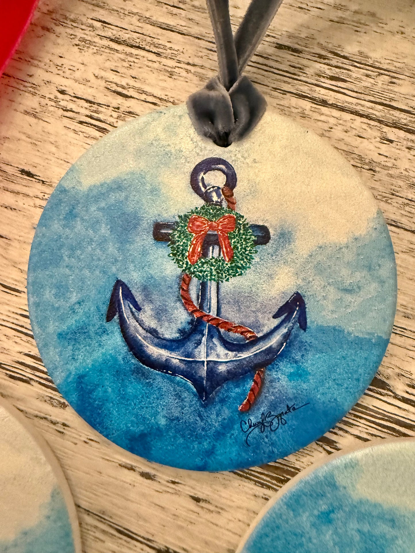 Anchor w/ Wreath Ornament