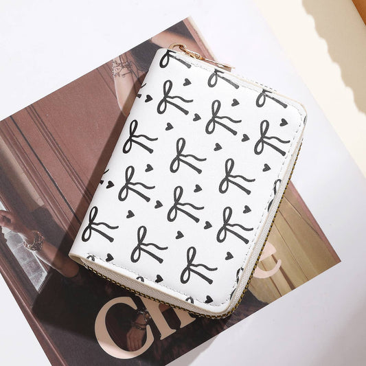 White Bow Print Card Wallet