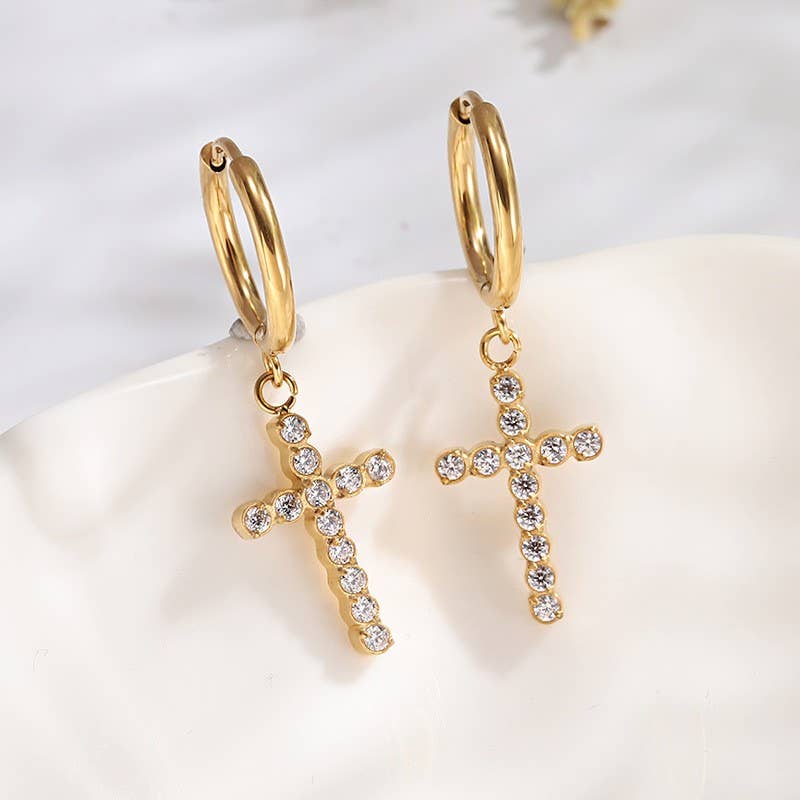 Gold 18K Stainless Steel Waterproof Tarnish-Free Huggie Hoops
