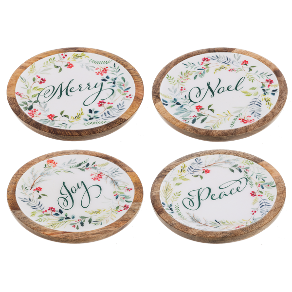 Round Wreath with Holiday Text Tidbit