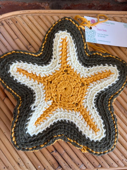 Hand Crocheted Starfish Trivet