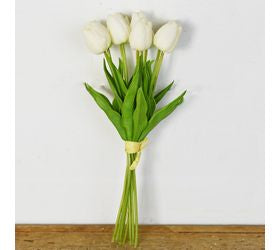 9 White Tulip Bunch