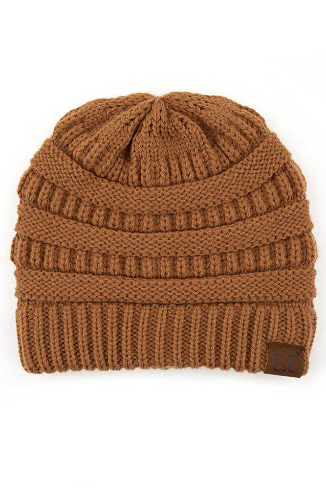 Toasted Almond Cable Knit Classic Beanie Winter Hat