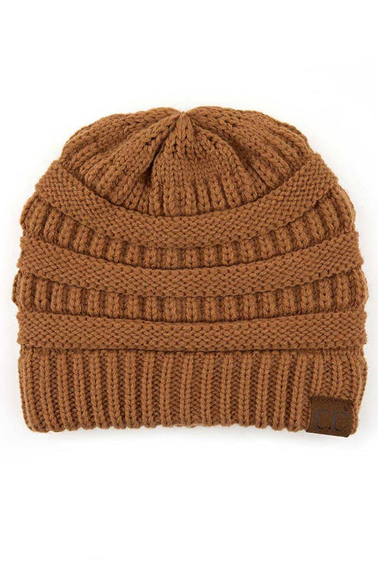 Toasted Almond Cable Knit Classic Beanie Winter Hat