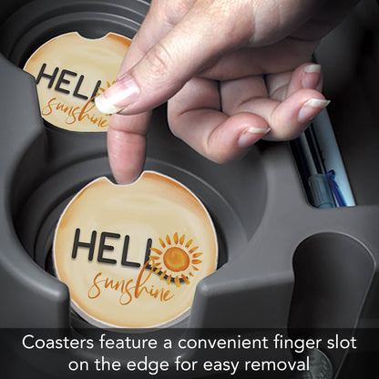 Hello Sunshine Absorbent Stone Car Coaster 1 Pk
