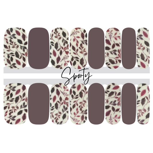 Plum Botanical Nail Stickers | Purple Nails | Autumn Fashion