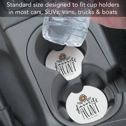"Favorite Aunt" Absorbent Stone Car Coaster 1pk