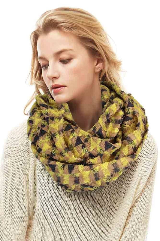 Mustard Plaid Infinity Scarf - Original Design