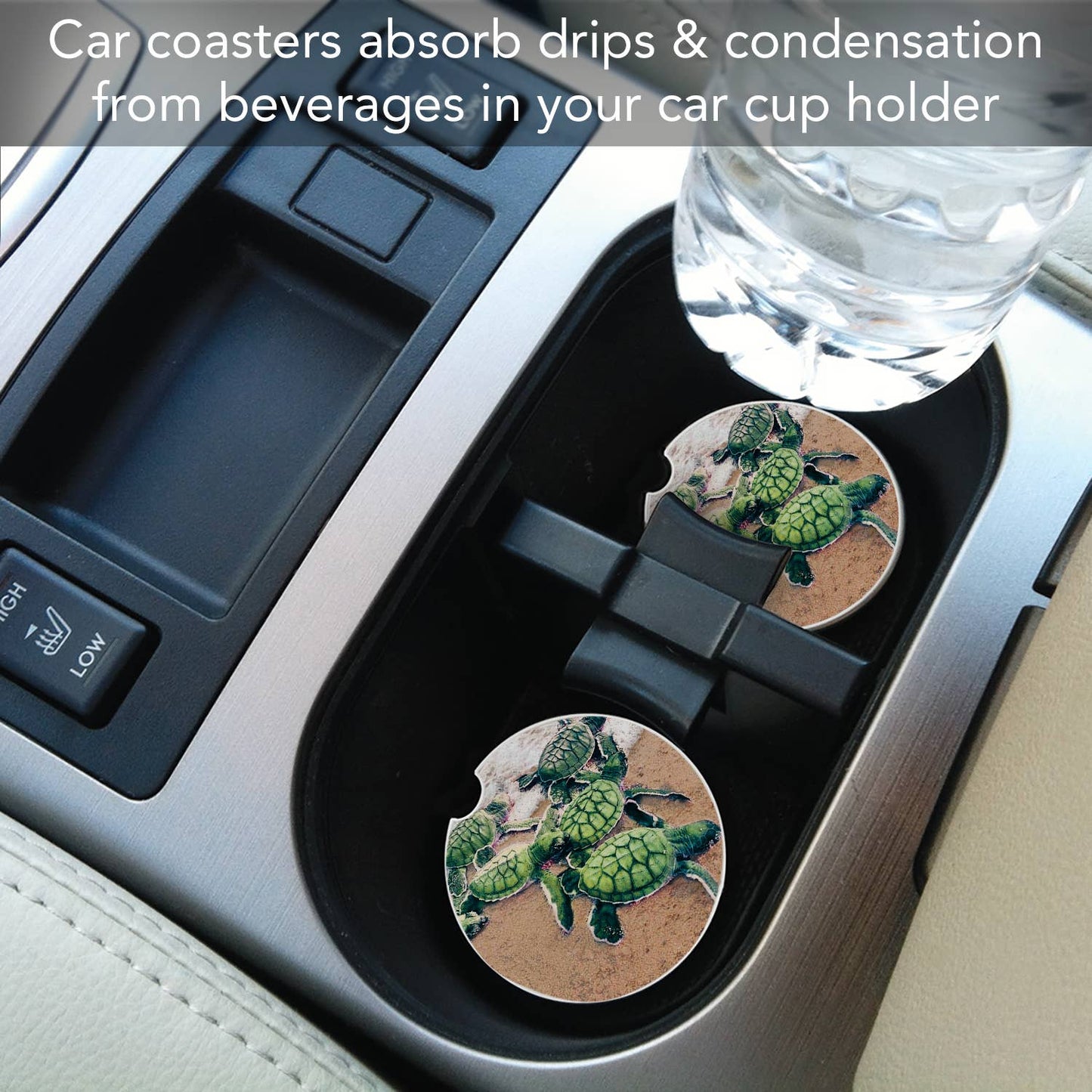 Baby Sea Turtles Single Absorbent Stone Car Coaster