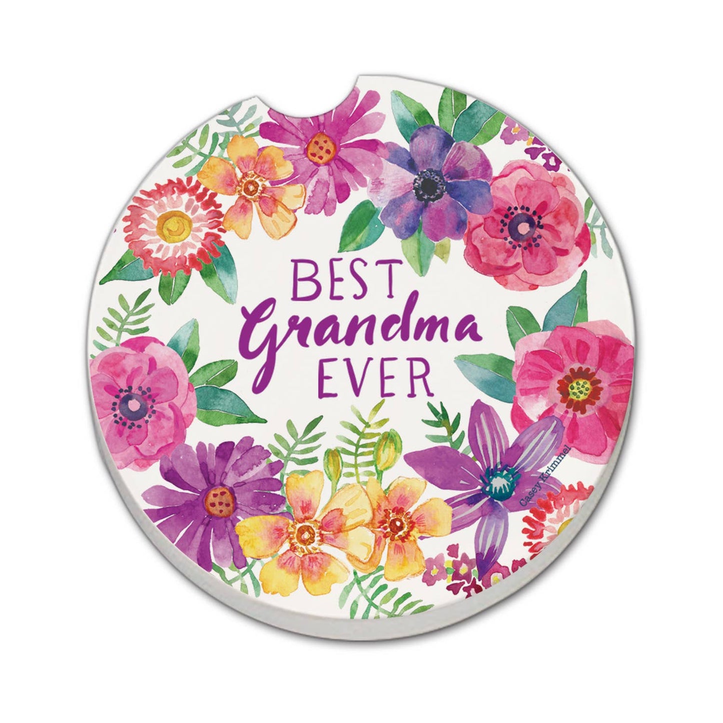 "Best Grandma" Absorbent Stone Car Coaster 1pk