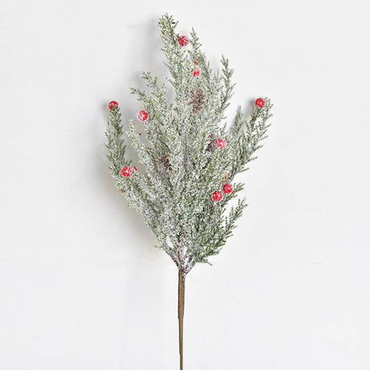 18" PINE GREEN PICK W/Red Berries