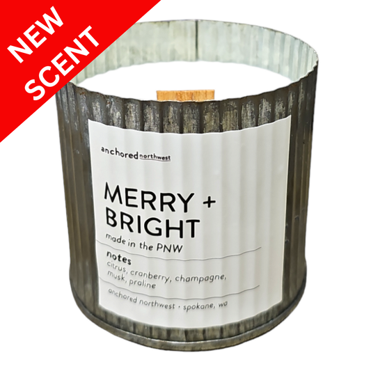 Merry + Bright Rustic Vintage Wood Wick Fall Candle: 10oz