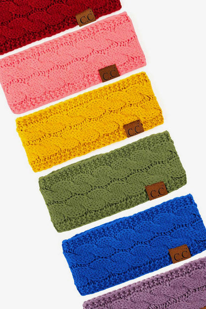 Coco Berry Cable Knit Solid Headband
