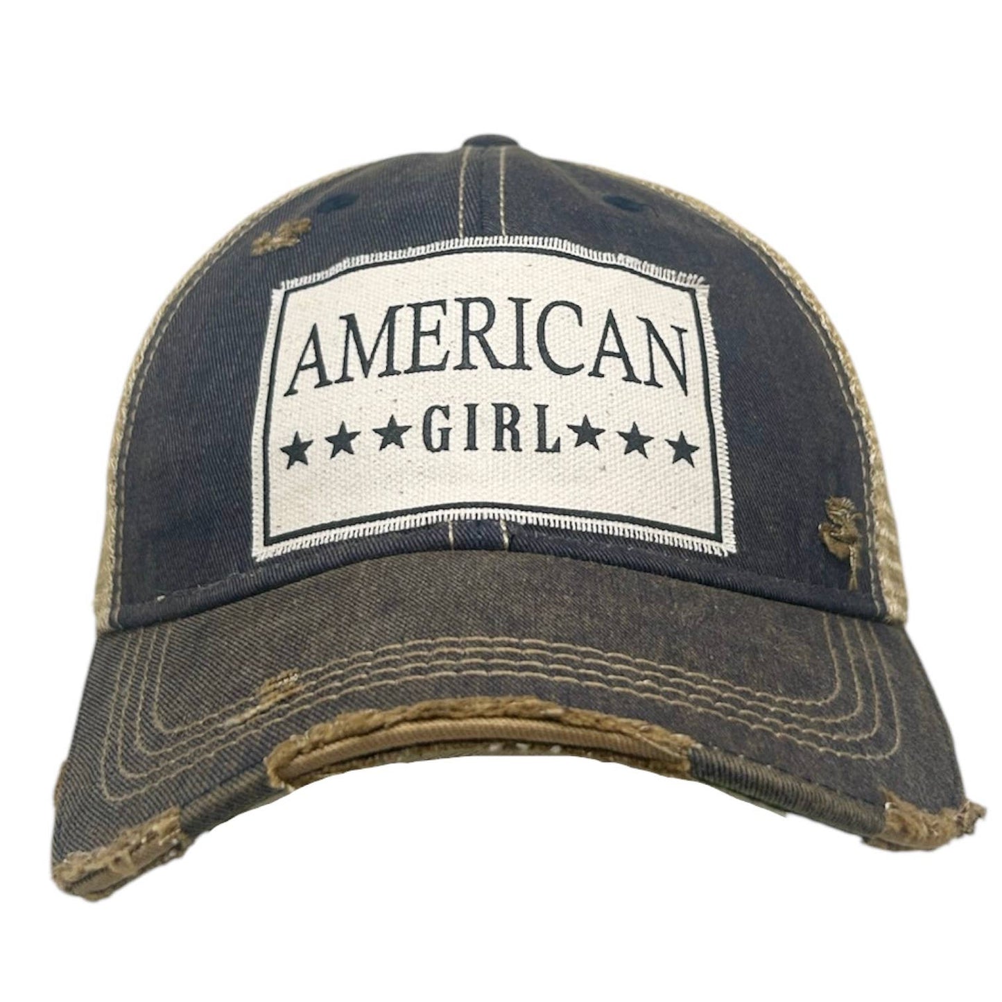 American Girl Distressed Trucker Hat Baseball Cap