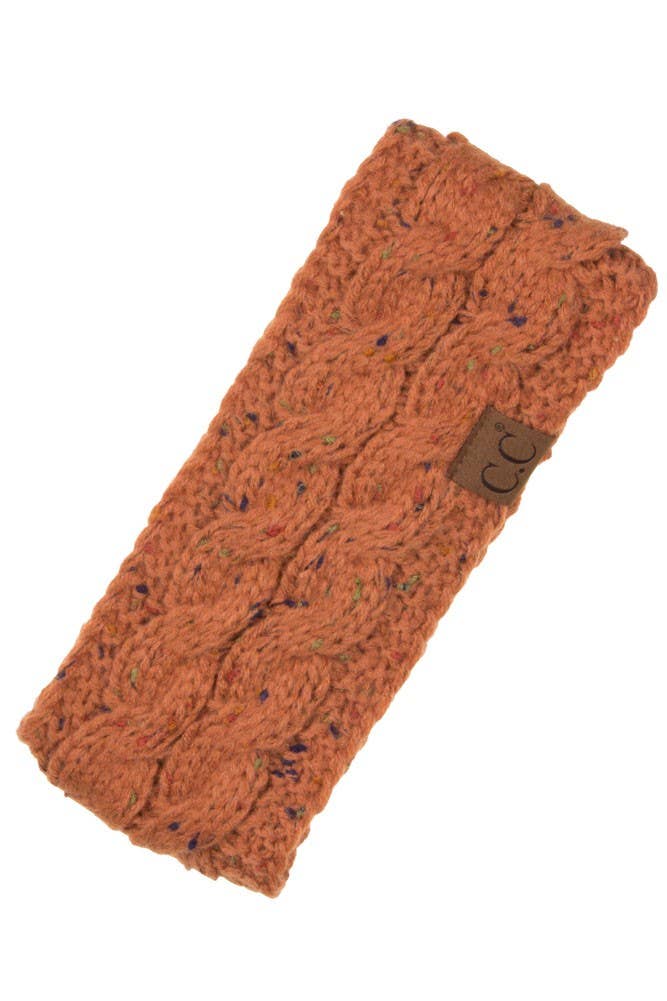 Latte Chunky Knit Confetti Sherpa Lined Headband