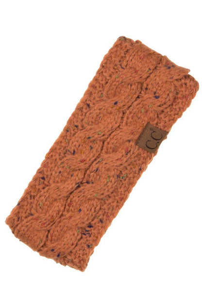 Latte Chunky Knit Confetti Sherpa Lined Headband