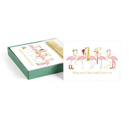 Fashionista Flamingos Boxed Holiday Cards