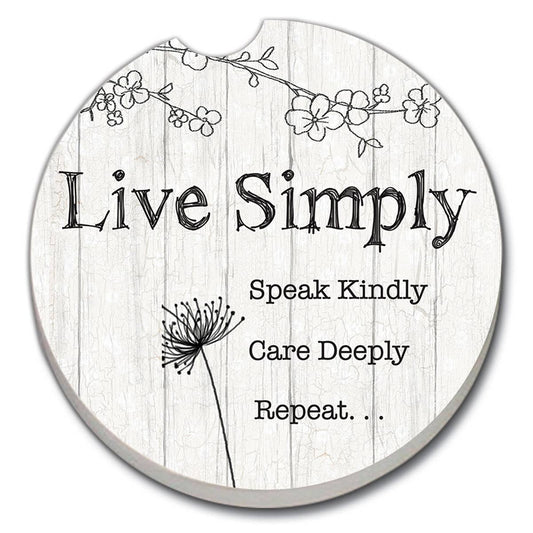 Live Simply 1pk Absorbent Stone Car Coaster