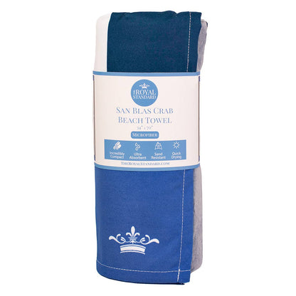 San Blas Crab Beach Towel   Navy/Sapphire   34x70