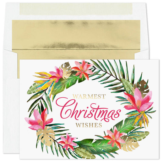Tropical Wreath Boxed Holiday Cards