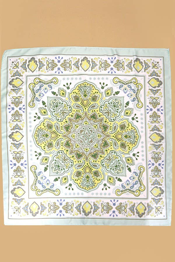 Paisley Mint Silky Feel Bandana Scarf