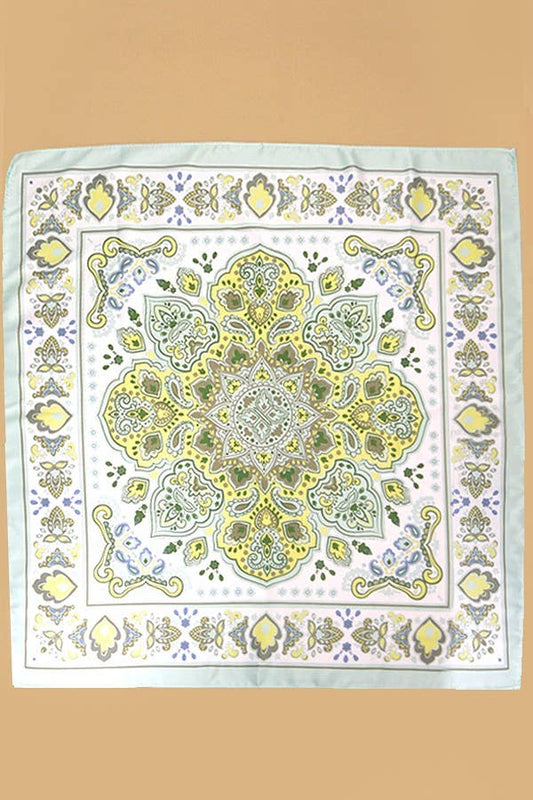 Paisley Mint Silky Feel Bandana Scarf