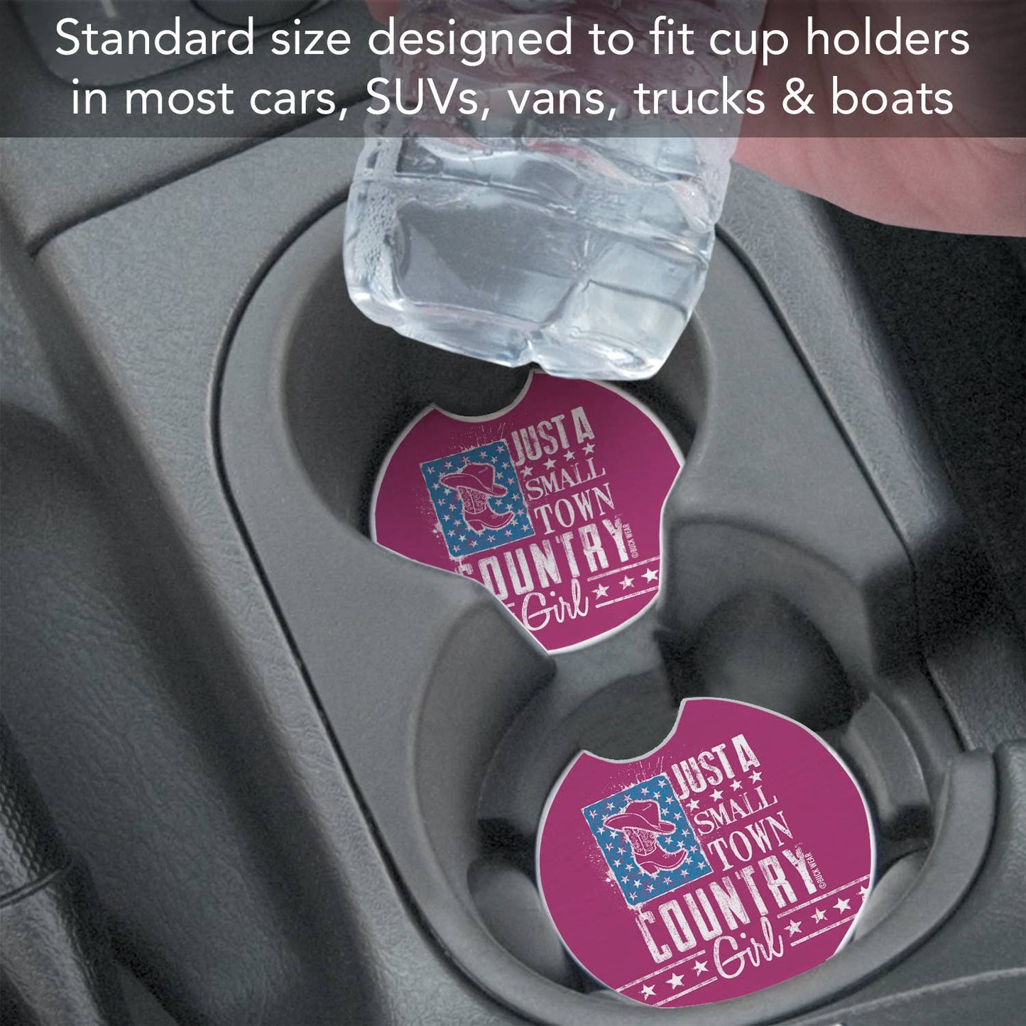 "Country Girl" Absorbent Stone Car Coaster 1pk