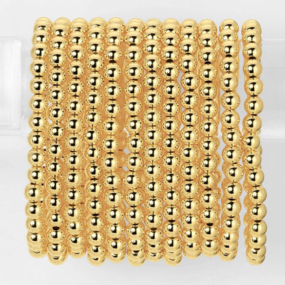 6mm Beaded Bracelet: Gold