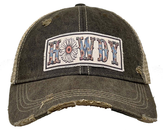 HOWDY Women's Vintage Distressed Trucker Hat Baseball Cap