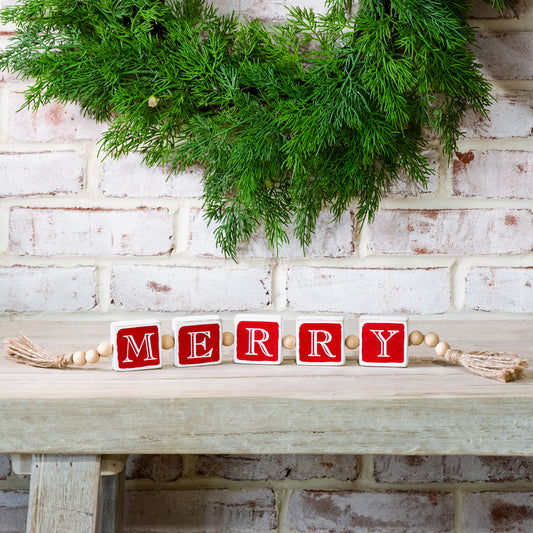 19" MERRY Joined w/Beads
