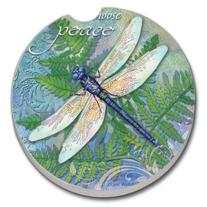 Dragonfly Inspiration Absorbent Stone Car Coaster 1 Pk