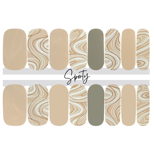 Neutral Swirls Nail Stickers | Nail Wraps | Neutral Fashion