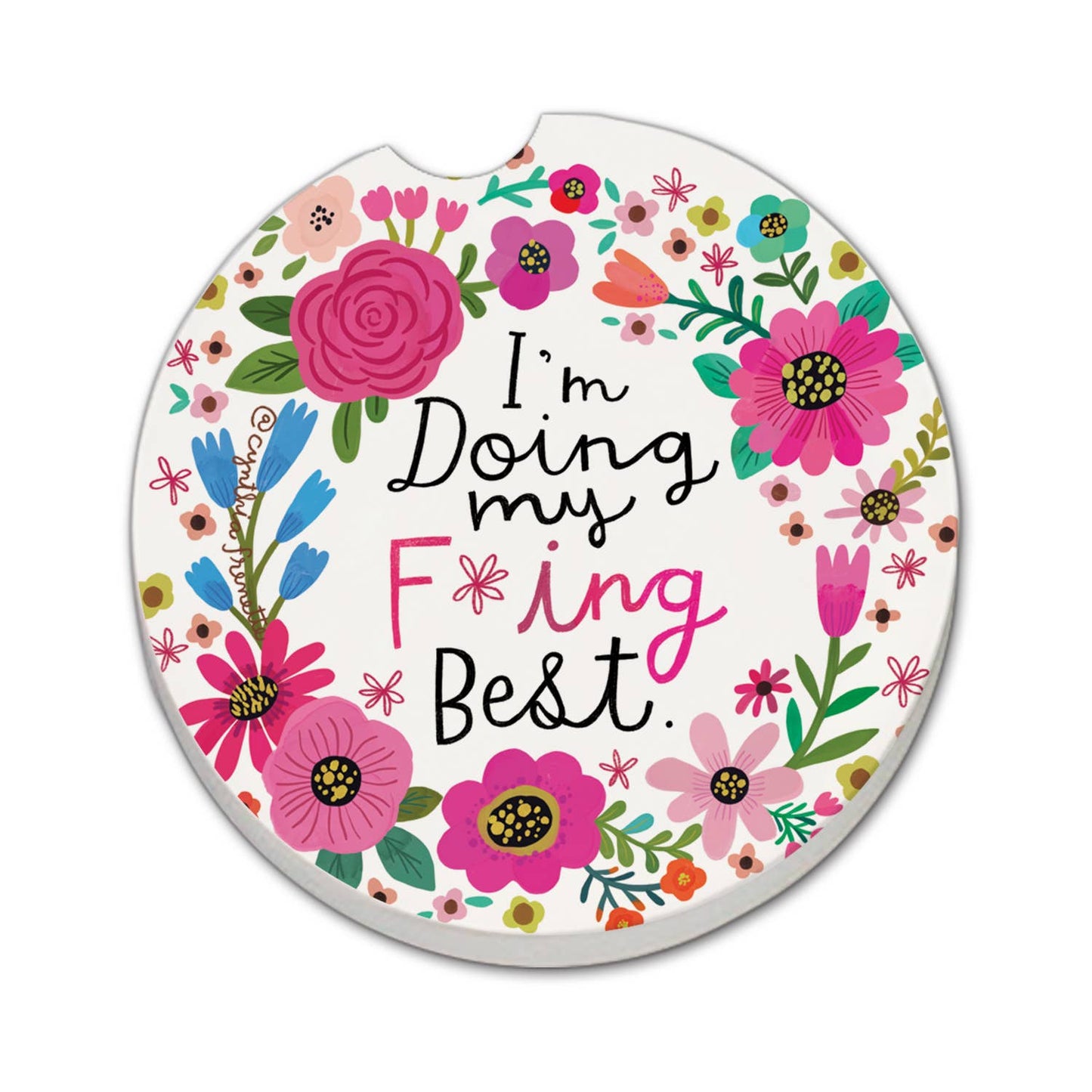 "Doing My Best" Absorbent Stone Car Coaster 1pk