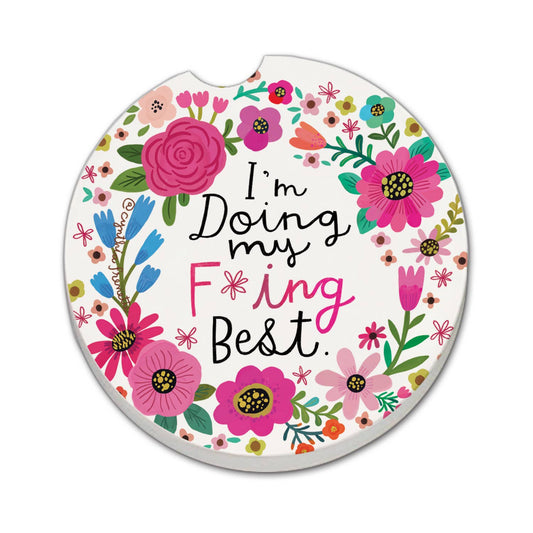 "Doing My Best" Absorbent Stone Car Coaster 1pk