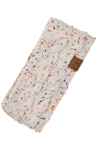 Ivory Chunky Knit Confetti Sherpa Lined Headband