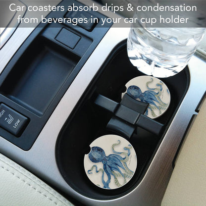 "Indigo Ocean" 1 Pack Absorbent Stone Car Coaster